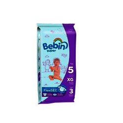 PAÑAL BEBIN SUPER EXTRA GRANDE BOLSA CON 3 PIEZAS