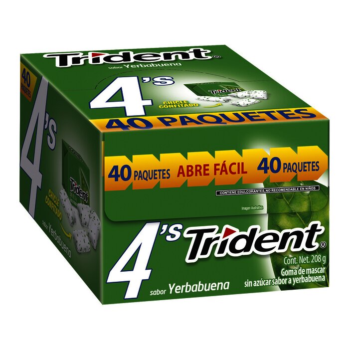 CHICLE TRIDENT 4 PAST PAQ C/40 PZ YERBA