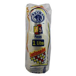 TAPA PLASTICA PARA VASO 1 LITRO REYMA C/25