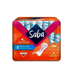 TOALLA FEMENINA SABA AMORE SIN ALAS 8 PZ TOALLA FEMENINA SABA AMORE SIN ALAS 8 PZ
