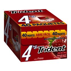 CHICLE TRIDENT 4 PAST PAQ C/40 PZ FRESA CHICLE TRIDENT 4 PAST PAQ C/40 PZ FRESA