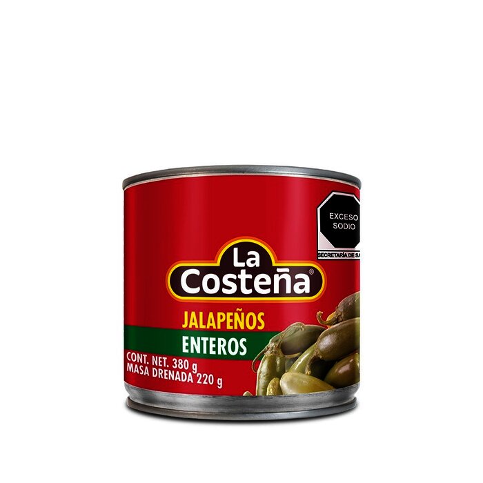 CHILE JALAPEÑO ENTERO LA COSTEÑA PAQ C/4 DE 380 GR