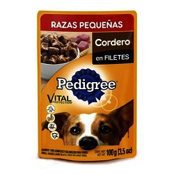 PEDIGREE RAZ PEQUEÑAS POUCH 100 GR CORDERO