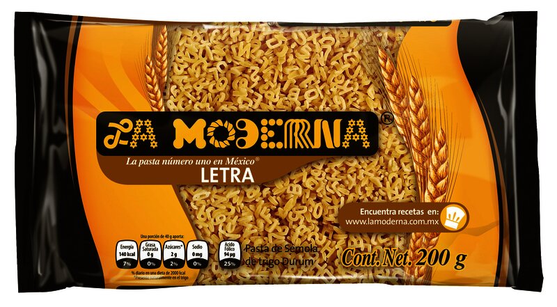 PASTA LA MODERNA 200 GR LETRAS