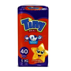 PAÑAL TINY EXTRA GRANDE CON 40 PIEZAS