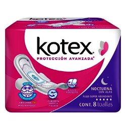 KOTEX NOCTURNA CON ALAS C/8 KOTEX NOCTURNA CON ALAS C/8