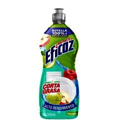 LAVATRASTES LIQUIDO EFICAZ MANZANA 280 ML LAVATRASTES LIQUIDO EFICAZ MANZANA 280 ML
