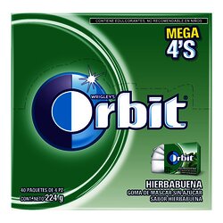 CHICLE ORBIT EXH C/40 PZ HIERBABUENA CHICLE ORBIT EXH C/40 PZ HIERBABUENA