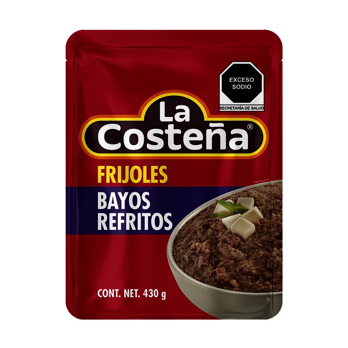 FRIJOL LA COSTEÑA REFRITO BAYO POUCH 430 GR