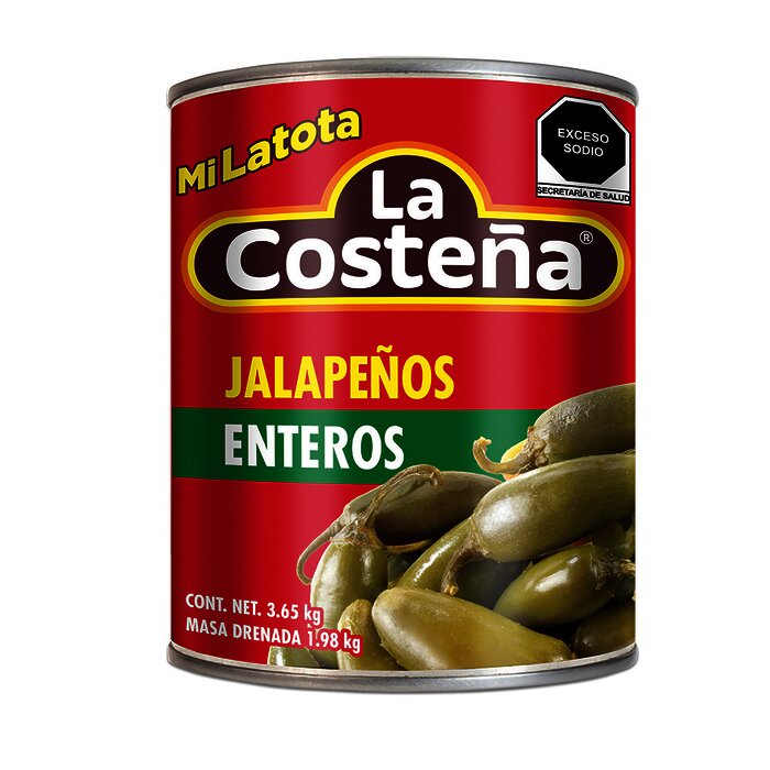 CHILE JALAPEÑO ENTERO LA COSTEÑA 3.65 KG