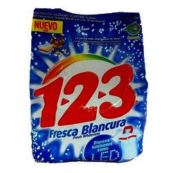 DETERGENTE POLVO 1-2-3 800 GR FRESCA BLANCURA