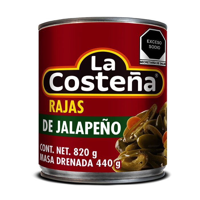 CHILE JALAPEÑO RAJAS LA COSTEÑA 820 GR