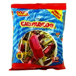 PALETA VERO CHUPADEDO CON 30 PIEZAS