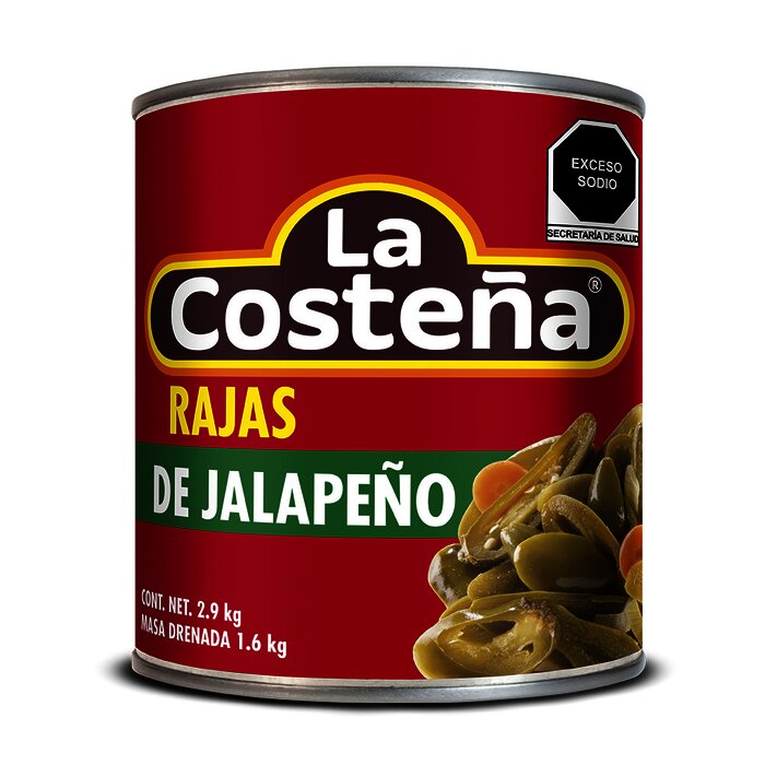 CHILE JALAPEÑO RAJAS LA COSTEÑA 2.9 KG