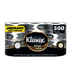 PAPEL HIGIENICO KLEENEX CON 6 ROLLOS DE 500 HOJAS