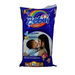 PAÑAL BEBIN SUPER GRANDE BOLSA CON 3 PIEZAS