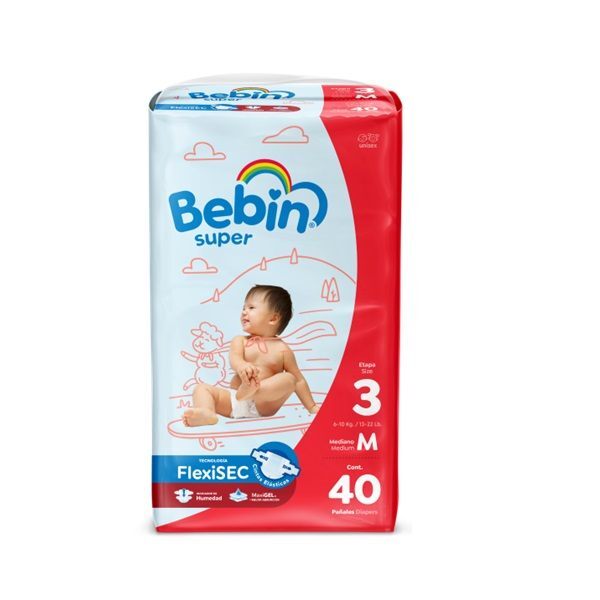 PAÑAL BEBIN MEDIANO 40 PIEZAS