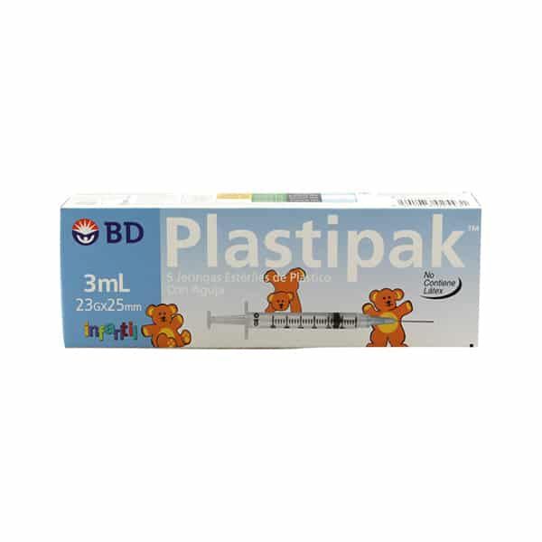 JERINGA DESECHABLE BD PEDIATRICA 3 ML 23X25 PAQ C/5 PZAS