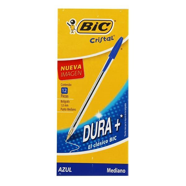 PLUMAS BIC AZUL CON 12 PIEZAS