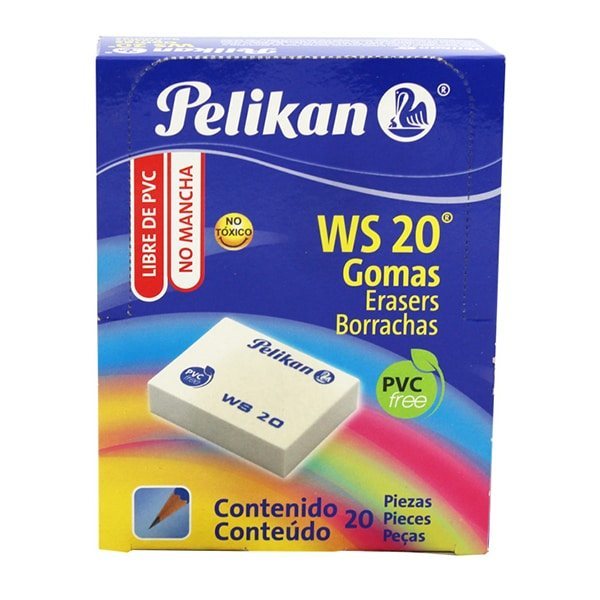 BORRADOR BLANCO PELIKAN CON 20 PIEZAS