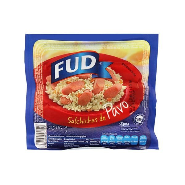 SALCHICHA PAVO FUD 500 GR