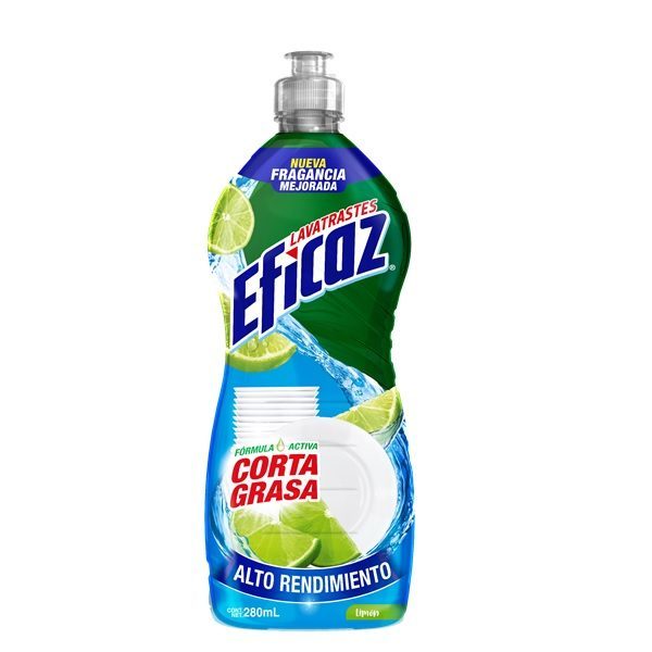 LAVATRASTES LIQUIDO EFICAZ 280 ML LIMON
