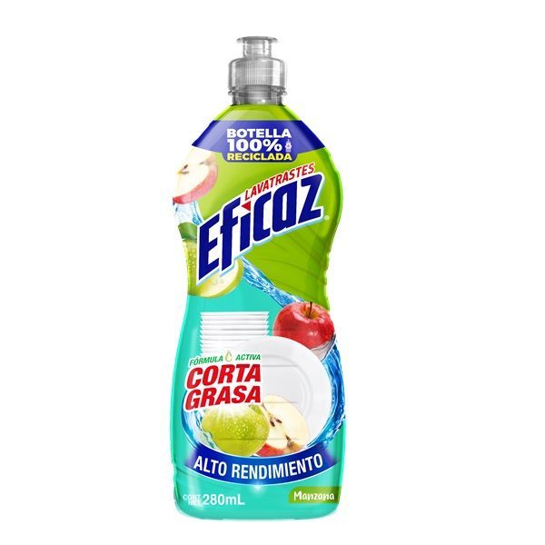 LAVATRASTES LIQUIDO EFICAZ MANZANA 280 ML