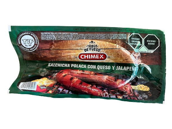 SALCHICHA POLACA CHIMEX 350 GR QUESO/JALAPEÑO