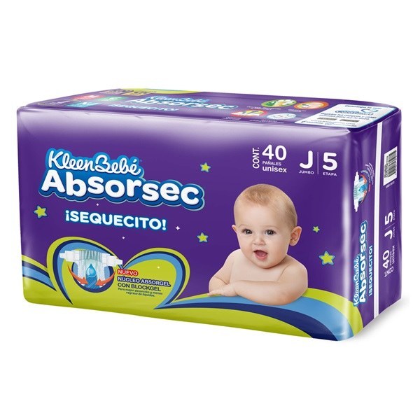PAÑAL ABSORSEC ULTRA JUMBO CON 40 PIEZAS