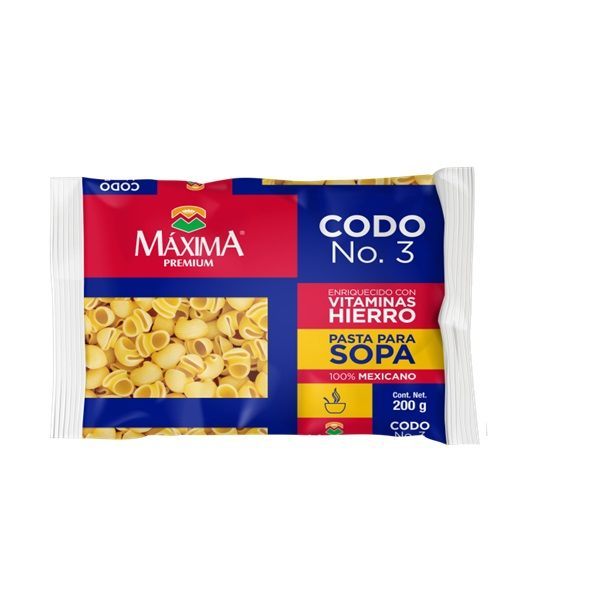 PASTA MAXIMA 200 GR SOPA CODO #3