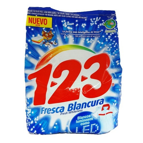 DETERGENTE POLVO 1-2-3 800 GR FRESCA BLANCURA