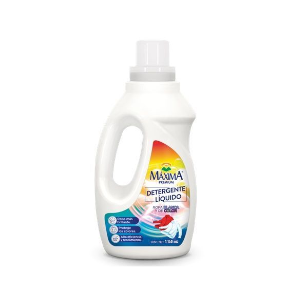 DETERGENTE LIQUIDO MAXIMA 1.15 LT ROPA BLANCA Y COLOR