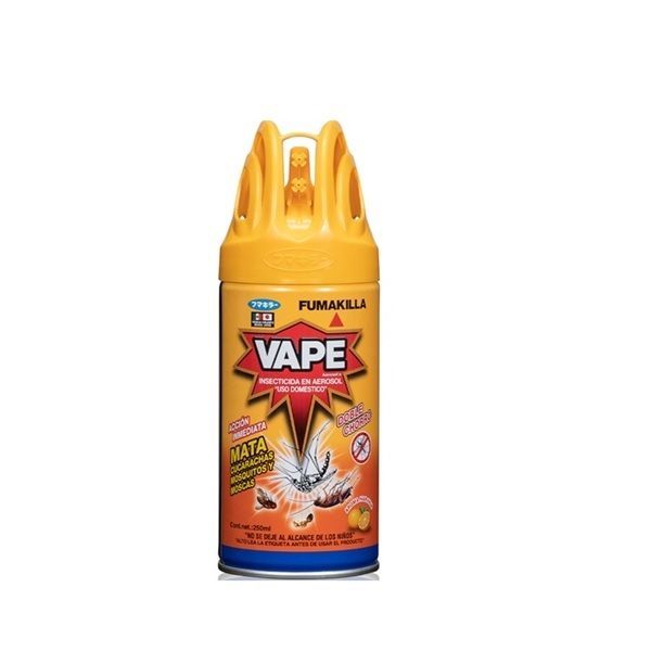 INSECTICIDA VAPE AEROSOL 250 ML NARANJA