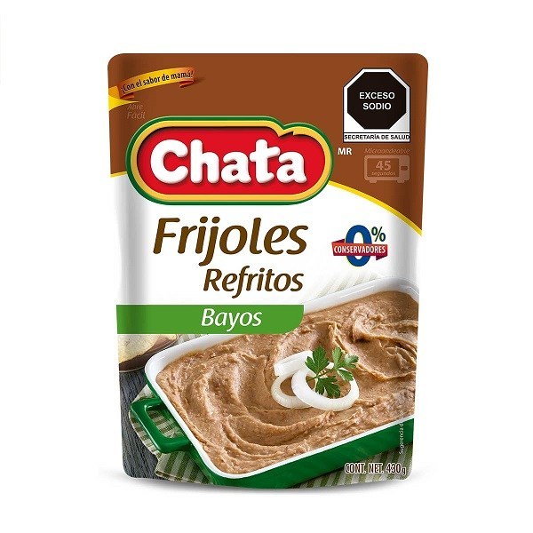 FRIJOLES REFRITOS CHATA POUCH 430 GR BAYOS