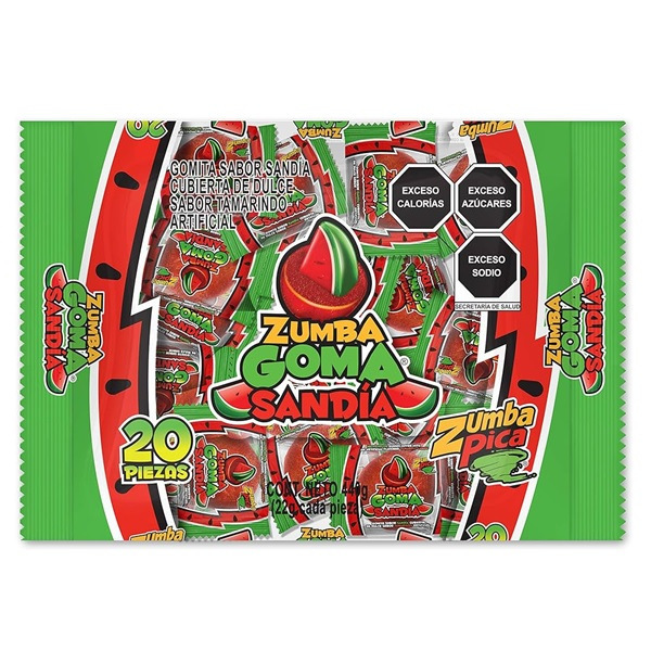ZUMBA GOMA SANDIA BOLSA C/20 PIEZAS