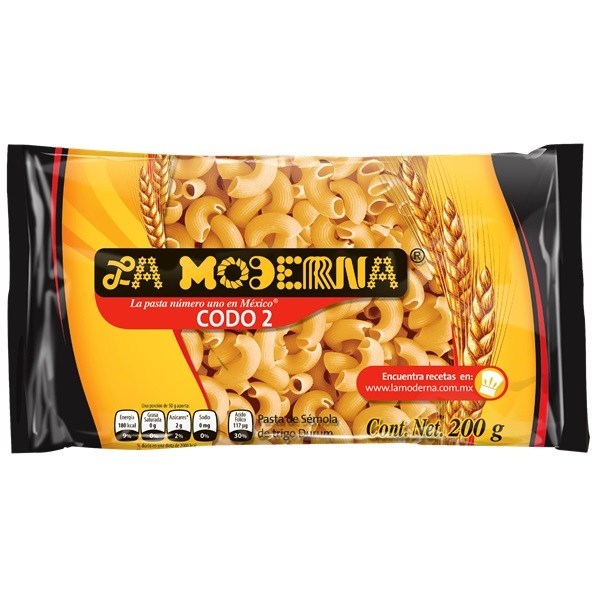 PASTA LA MODERNA 200 GR CODO#2